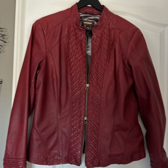 Red leather Daniel short jacket - Picture 2 of 10